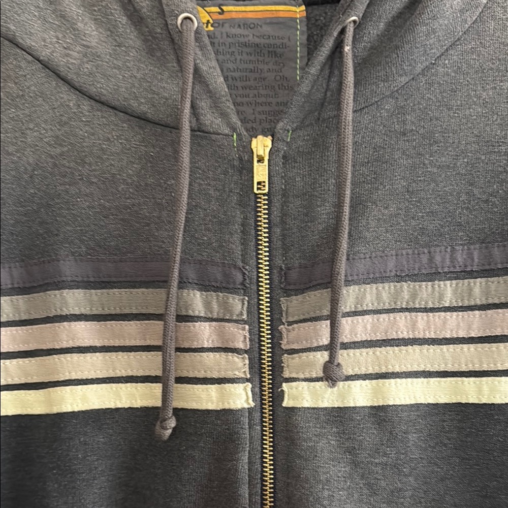 Aviator nation fade zip black/grey Hoodie with 5 stripes size small - Picture 7 of 8